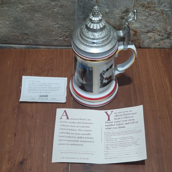 Anheuser Busch Stein 1991 After The Hunt Germany 8870 - Picture 13 of 16